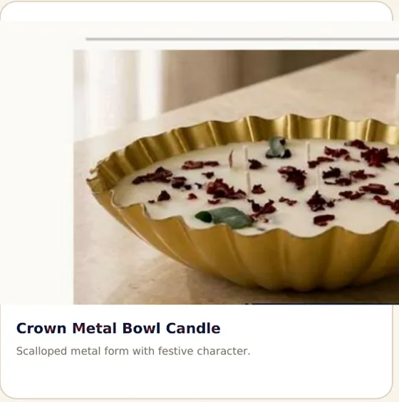 Crown Metal Bowl Candle from the VARMAN Festive Season 2026 catalogue