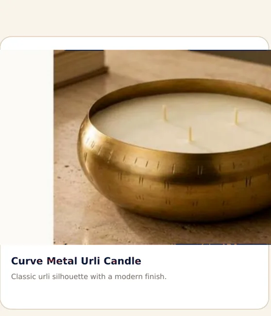 Curve Metal Urli Candle from the VARMAN Festive Season 2026 catalogue